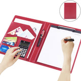 Office Supplies Business Style Leather Document Folder with 30-pages A4 Note Pad & Calculator