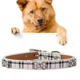 PU Leather with Bone Designs Pet Dog Collar Pet Products, Size: S, 1.5 * 37cm, Size: S