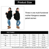 Three-in-one Multi-function Mother Kangaroo Zipper Hoodie Coat with Front Cap Size: S, Chest: 85-88cm, Waist: 65-67cm, Hip: 91-94cm, Size: S