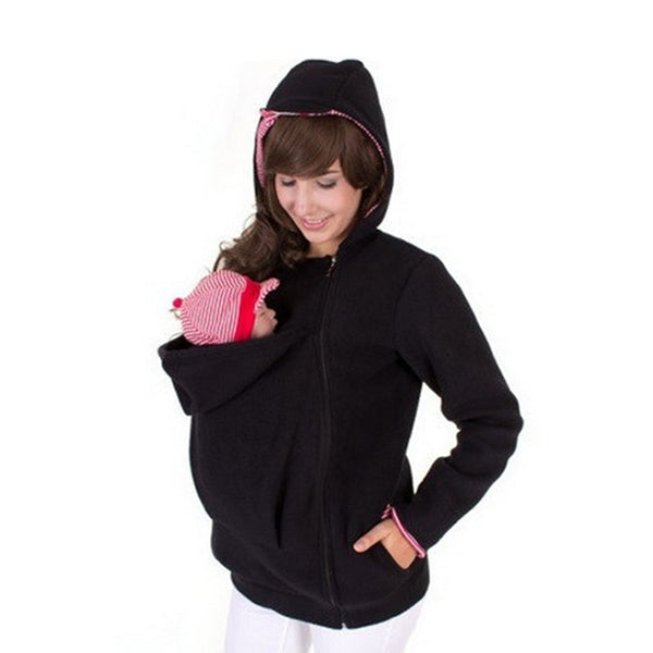 Three-in-one Multi-function Mother Kangaroo Zipper Hoodie Coat with Front Cap Size: S, Chest: 85-88cm, Waist: 65-67cm, Hip: 91-94cm, Size: S