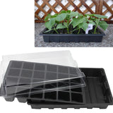 Seedling Tray Sprout Plate 24 Holes Nursery Pots Tray Lids Box For Gardening Bonsai Mini Greenhouse Nursery Plate Three Sets, 2 PCS