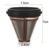 Stainless Steel Cone Shaped Pour Over Coffee Dripper with Double Layered Filter, HC4955H, HC4955R, HC4955Z