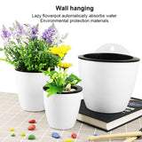 Self-Watering Planter Grow Plants Lazy Flower Pots Wall-hanging Round Resin Plastic Flower Pots, Size: 11x8x10.5cm, Size: 11x8x10.5cm