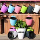 Self-Watering Planter Grow Plants Lazy Flower Pots Wall-hanging Round Resin Plastic Flower Pots, Size: 11x8x10.5cm, Size: 11x8x10.5cm