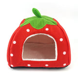 Strawberry Shaped Foldable Short Plush Pet House Nest, Size: S, Red, Size S, Pink, Size S, Blue, Size S, Purple, Size S, Dark Blue, Size S