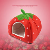 Strawberry Shaped Foldable Short Plush Pet House Nest, Size: S, Red, Size S, Pink, Size S, Blue, Size S, Purple, Size S, Dark Blue, Size S