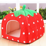 Strawberry Shaped Foldable Short Plush Pet House Nest, Size: S, Red, Size S, Pink, Size S, Blue, Size S, Purple, Size S, Dark Blue, Size S