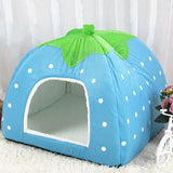 Strawberry Shaped Foldable Short Plush Pet House Nest, Size: S, Red, Size S, Pink, Size S, Blue, Size S, Purple, Size S, Dark Blue, Size S