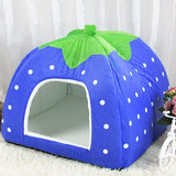 Strawberry Shaped Foldable Short Plush Pet House Nest, Size: S, Red, Size S, Pink, Size S, Blue, Size S, Purple, Size S, Dark Blue, Size S