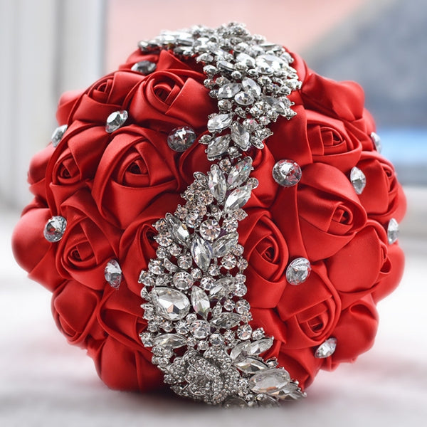 Wedding Holding Flowers Bridal Bouquet Accessories Bridesmaid Rhinestone Party Wedding Decoration Supplies, D445