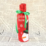 Snowman Christmas Dinner Table Decoration Champagne Wine Bottle Bag, Snowman 1