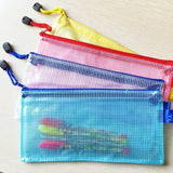 Zipper Plastic Mesh Stationery Bag, Random Color Delivery (B4, Size: 39x28cm), B4, Size: 39x28cm