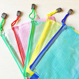 Zipper Plastic Mesh Stationery Bag, Random Color Delivery (B4, Size: 39x28cm), B4, Size: 39x28cm