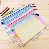 Zipper Plastic Mesh Stationery Bag, Random Color Delivery (B4, Size: 39x28cm), B4, Size: 39x28cm