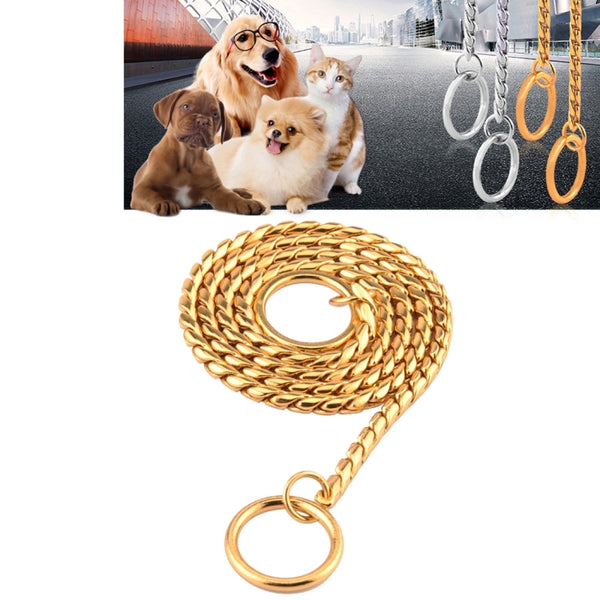 Pet Collars Pet Neck Strap Dog Neckband Snake Chain Dog Chain  Solid  Metal Chain Dog Collar，Length:35cm, 35cm