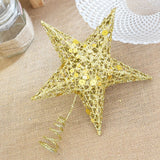 Glitter Iron Star Christmas Tree Top Decoration Ornament, Size: 30cm x 25cm, Random Color Delivery, Size: 30cm x 25cm