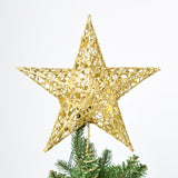 Glitter Iron Star Christmas Tree Top Decoration Ornament, Size: 30cm x 25cm, Random Color Delivery, Size: 30cm x 25cm