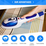 Multifunction Household Handheld Steamer Travel Portable Hand - Held Steam Hanging Hot Machine Ceramic Bottom with Flannelette Brush & Hair Brush & Measuring Cup,EU Plug, EU Plug Purple, EU Plug Blue