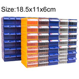 Thickened Combined Plastic Parts Cabinet Drawer Type Component Box Building Block Material Box Hardware Box, Random Color Delivery, Size: 18.5cm x 11cm x 6cm, Size: 18.5cm x 11cm x 6cm