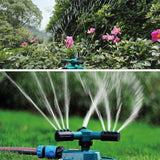 Garden Automatic Rotating Nozzle 360 Degree Rotary Automatic Sprinkler Garden Lawn Watering Nozzle Irrigation Nozzle with 1/2 inch Water Hose Connector, With 1/2 inch Water Hose Connector