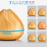 Peach Shape Wood Grain Remote Control Ultrasonic Humidifier Aromatherapy Machine Automatic Alcohol Sprayer with LED Lights, Capacity: 400mL, EU Plug (Dark Wood Color), Peach Shape Dark Wood Color, Peach Shape Light Wood Color, Diamond Dark Wood Color