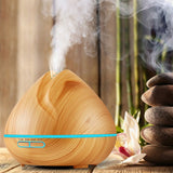 Peach Shape Wood Grain Remote Control Ultrasonic Humidifier Aromatherapy Machine Automatic Alcohol Sprayer with LED Lights, Capacity: 400mL, EU Plug (Dark Wood Color), Peach Shape Dark Wood Color, Peach Shape Light Wood Color, Diamond Dark Wood Color