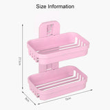 Wall Hanging Traceless Double-deck PP Soap Holder Bathroom Storage Shelf