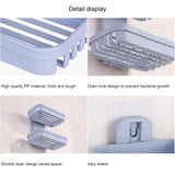 Wall Hanging Traceless Double-deck PP Soap Holder Bathroom Storage Shelf