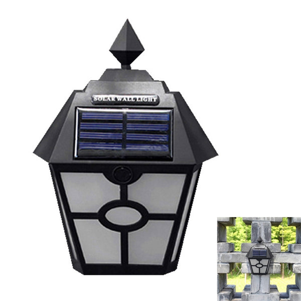 Solar Retro Hexagonal LED Wall Lamp Outdoor Light Sensor Control Landscape Light