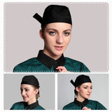 Simple Style Unisex Chef Waiter Work Cap Pirate Hat Turban Cap, Turban Cap Black