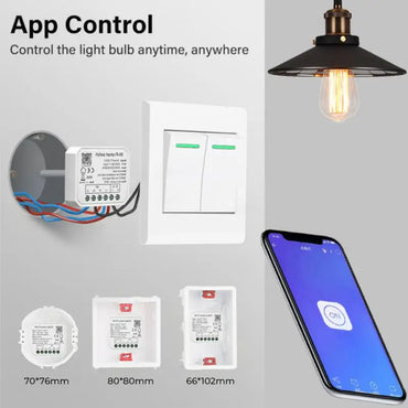 10A Tuya Smart WiFi Switch 2gang Control Switch Mini Smart Breaker Smart Life App Remote Control Support Alexa Google Home