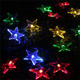 Star Shape 20 LEDs Outdoor Garden Christmas Festival Decoration Solar Lamp String