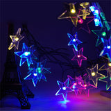 Star Shape 20 LEDs Outdoor Garden Christmas Festival Decoration Solar Lamp String