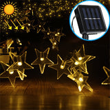 Star Shape 20 LEDs Outdoor Garden Christmas Festival Decoration Solar Lamp String