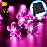 Peach Blossom Shape 50 LEDs Outdoor Garden Waterproof Christmas Spring Festival Decoration Solar Lamp String