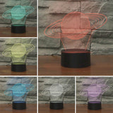 Saturn Shape 3D Colorful LED Vision Light Table Lamp, 16 Colors Remote Control Version, 16 Colors Remote Control Version