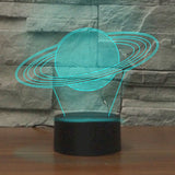 Saturn Shape 3D Colorful LED Vision Light Table Lamp, 16 Colors Remote Control Version, 16 Colors Remote Control Version