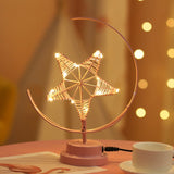 Star Moon Shape Iron Night Light Decorative Light, USB Version, USB Version