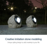 Solar Powered Simulated Stone Spotlight LED Light IP65 Waterproof Outdoor Garden Lawn Lamp