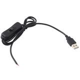 USB Electrical Connector Power Cable for LED Light Bar, with Switch, Cable Length: 1m