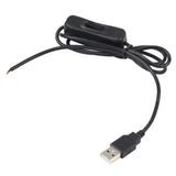 USB Electrical Connector Power Cable for LED Light Bar, with Switch, Cable Length: 1m