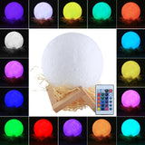 USB Charging 16-color Changing LED Energy-saving Night Light with Wooden Holder Base & Remote Control, Touch with Remote Control 16-color(15cm)