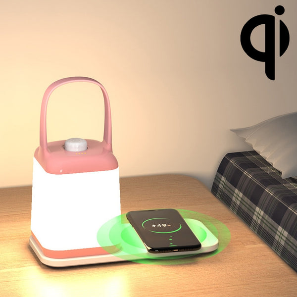 LED Smart Bedside Night Light Portable Lantern with Wireless Charging Function