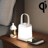 LED Smart Bedside Night Light Portable Lantern with Wireless Charging Function