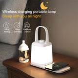 LED Smart Bedside Night Light Portable Lantern with Wireless Charging Function