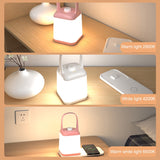 LED Smart Bedside Night Light Portable Lantern with Wireless Charging Function