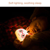 Smiling Rabbit Creative Touch 3D LED Decorative Night Light, AAA Battery Version, AAA Battery Version (Pink), AAA Battery Version (Blue)