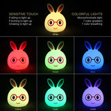 Smiling Rabbit Creative Touch 3D LED Decorative Night Light, AAA Battery Version, AAA Battery Version (Pink), AAA Battery Version (Blue)