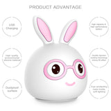 Smiling Rabbit Creative Touch 3D LED Decorative Night Light, AAA Battery Version, AAA Battery Version (Pink), AAA Battery Version (Blue)