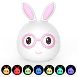 Smiling Rabbit Creative Touch 3D LED Decorative Night Light, AAA Battery Version, AAA Battery Version (Pink), AAA Battery Version (Blue)